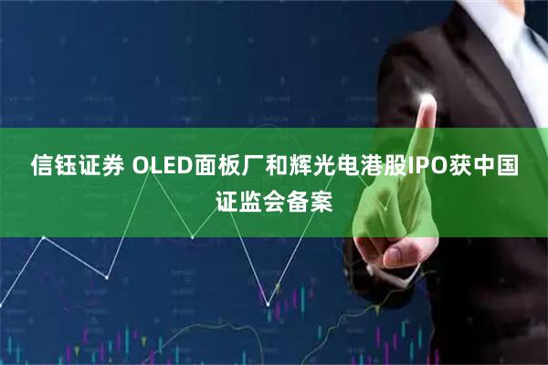 信钰证券 OLED面板厂和辉光电港股IPO获中国证监会备案