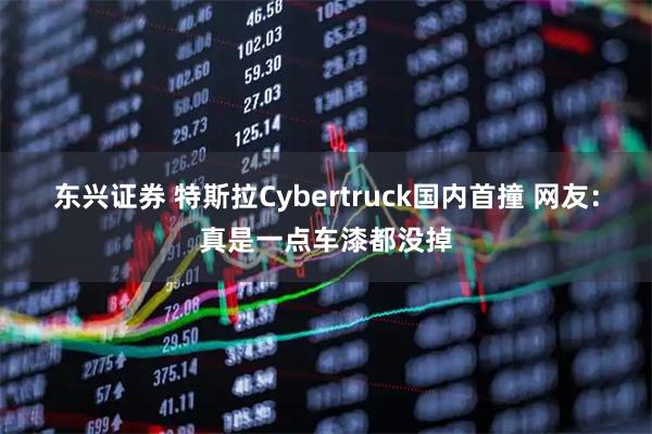 东兴证券 特斯拉Cybertruck国内首撞 网友：真是一点车漆都没掉